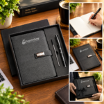 Custom A5 PU Leather Hardcover Notebook & Pen Set - Image 6