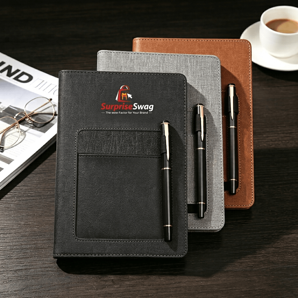 Notebook (2) Customizable A5 PU Leather Hardcover Notebook - Image 1