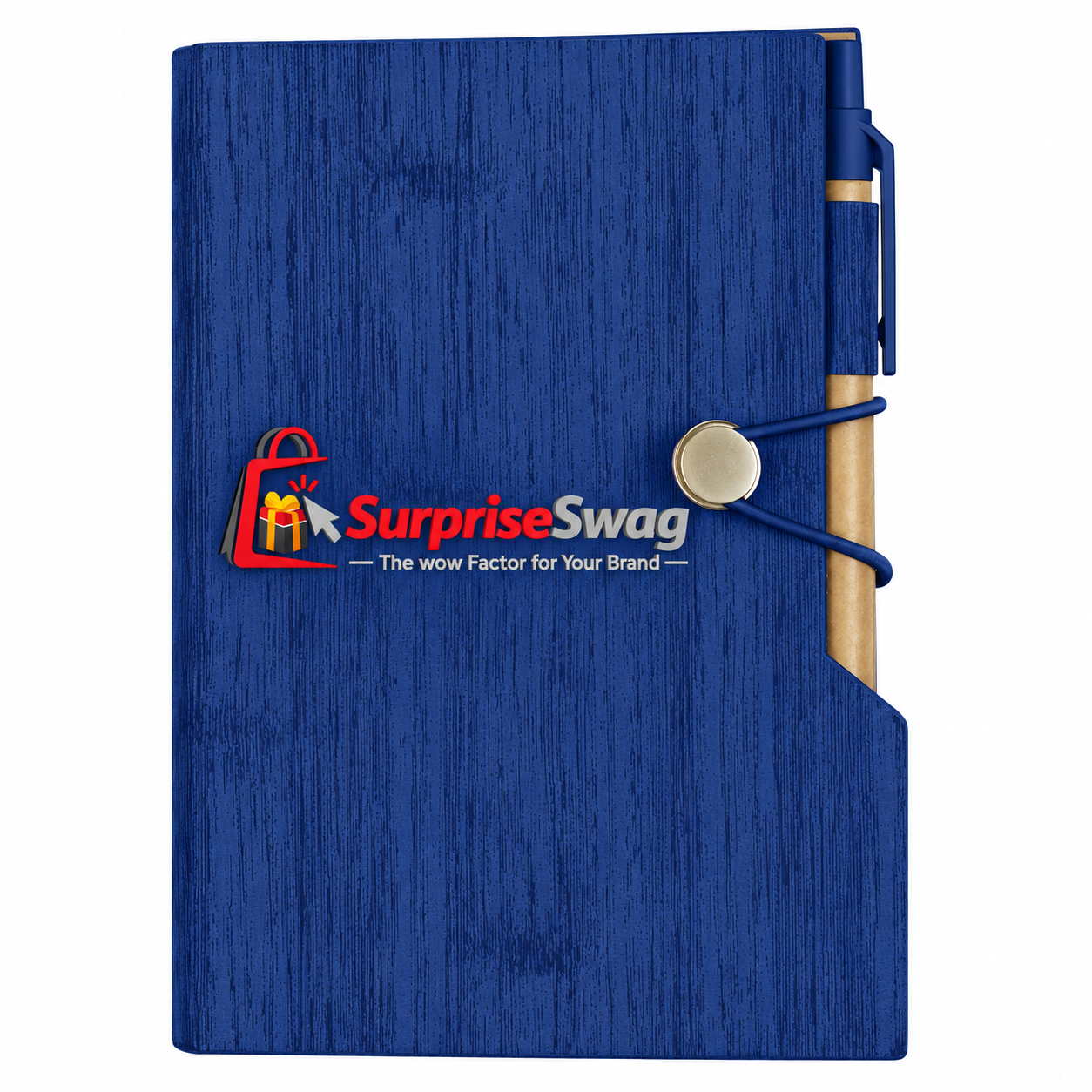Notebook (4) Woodgrain Look Notebook With Sticky Notes & Flags - Image 1