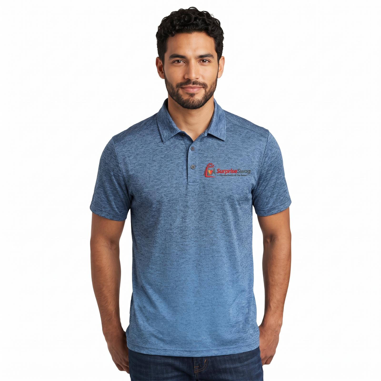 Polo Shirt (1) Men’s Textured Performance Polo Shirt Short Sleeve - Image 1