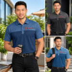 Men’s Two-Tone Performance Polo Shirt Short Sleeve - Image 4