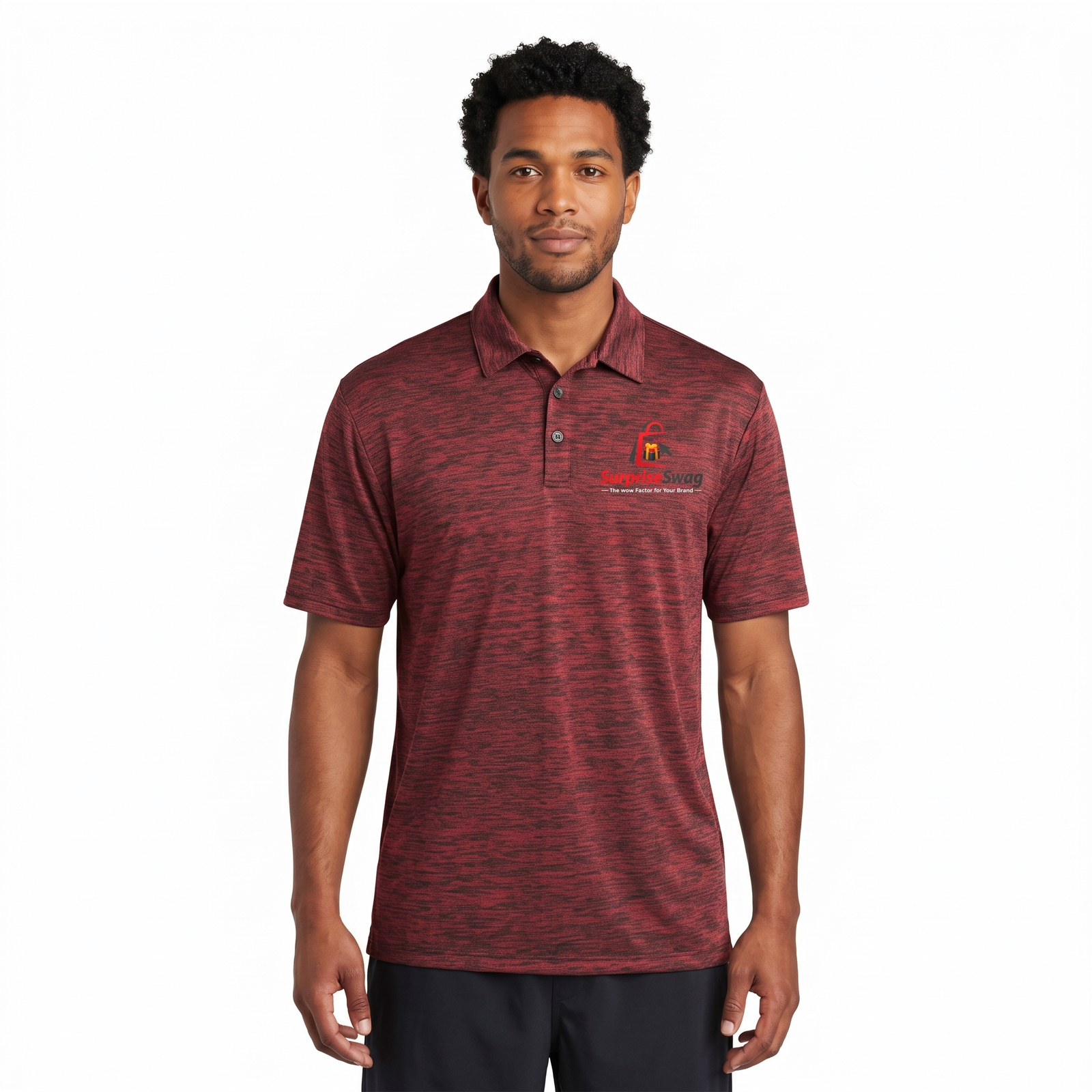 Polo Shirt (1) Men's Textured Performance Polo Shirt Short Sleeve - Image 1