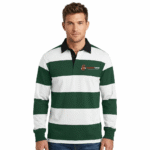 Classic Striped Long-Sleeve Rugby Polo Shirt - Image 2