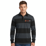 Classic Striped Long-Sleeve Rugby Polo Shirt - Image 3