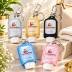 Custom Logo Glitter Silicone Keychain Sleeve Holder Bottle - Image 9