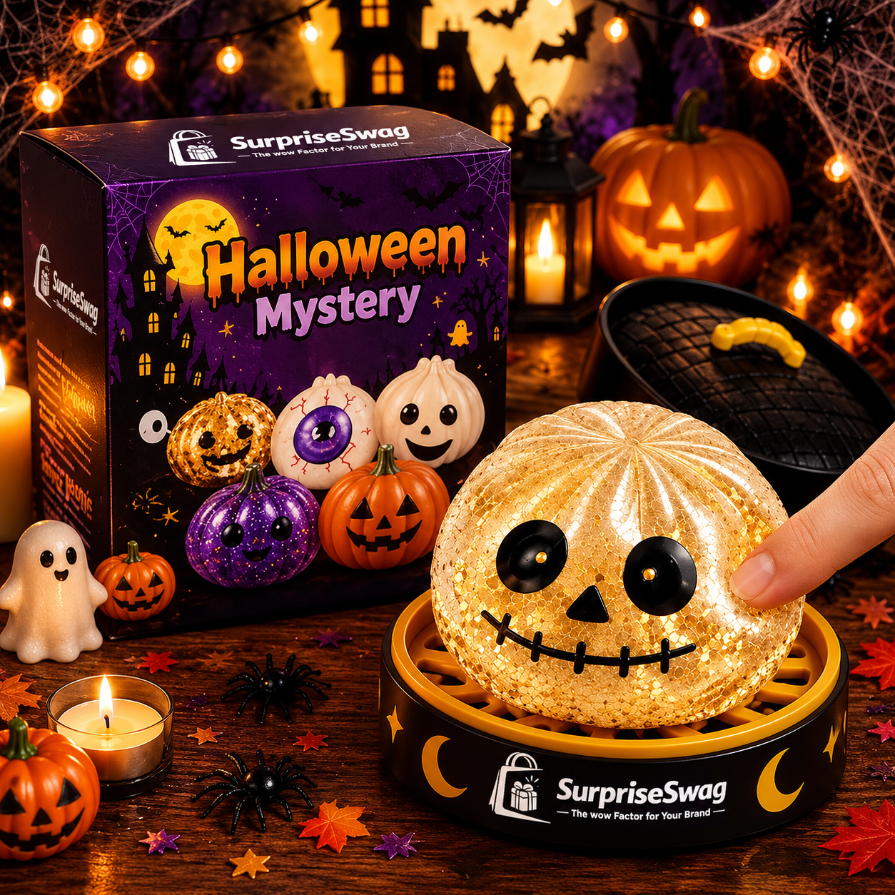 SQUISHY TOY 1 Custom Logo Halloween Pumpkin Squishy Toy Blind Box Promo - Image 1