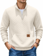 Custom Logo Men's Quarter Zip Pullover Sweatshirt Promo