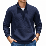 Custom Logo Men's Quarter Zip Pullover Sweatshirt Promo - Image 10