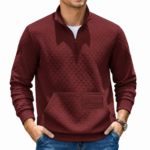 Custom Logo Men's Quarter Zip Pullover Sweatshirt Promo - Image 11