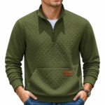 Custom Logo Men's Quarter Zip Pullover Sweatshirt Promo - Image 3