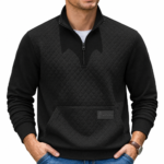 Custom Logo Men's Quarter Zip Pullover Sweatshirt Promo - Image 4