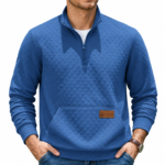Custom Logo Men's Quarter Zip Pullover Sweatshirt Promo - Image 5