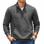 Custom Logo Men's Quarter Zip Pullover Sweatshirt Promo - Image 6