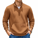 Custom Logo Men's Quarter Zip Pullover Sweatshirt Promo - Image 8