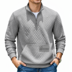 Custom Logo Men's Quarter Zip Pullover Sweatshirt Promo - Image 9