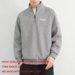 Men 220 GSM Ovesized Quarter Zip Sweatshirt with Custom Logo - Image 2