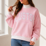 Women’s Plus Size Oversized Mock Neck Sweatshirt - Image 3