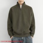 Men 220 GSM Ovesized Quarter Zip Sweatshirt with Custom Logo - Image 3