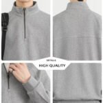 Men 220 GSM Ovesized Quarter Zip Sweatshirt with Custom Logo - Image 5