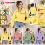Women’s Loose Half-Zip Thermal-Lined Sweatshirt - Image 5