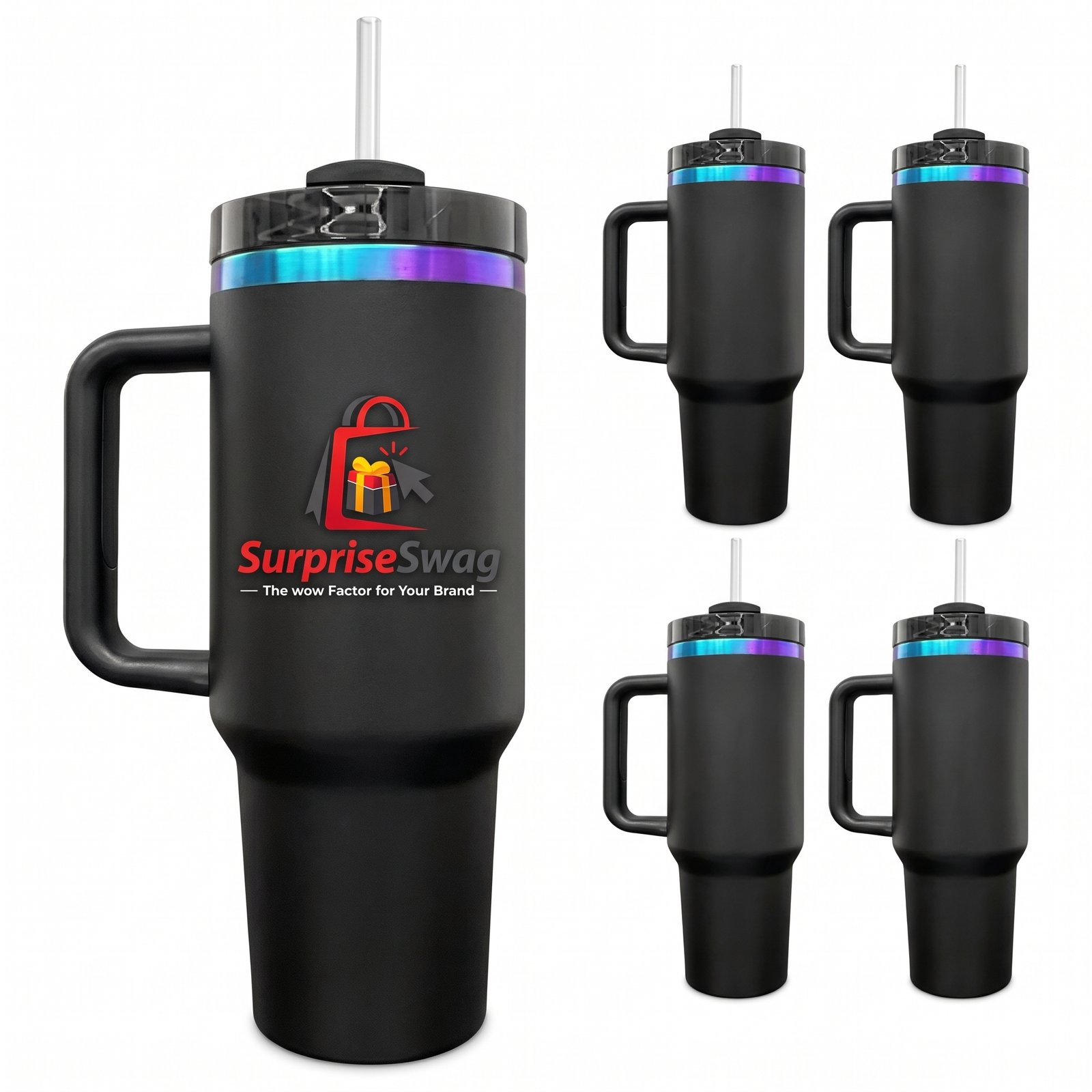 TUMBLER 1 Steel/Plastic-Lined Tumbler 40 oz. With Handle - Image 1