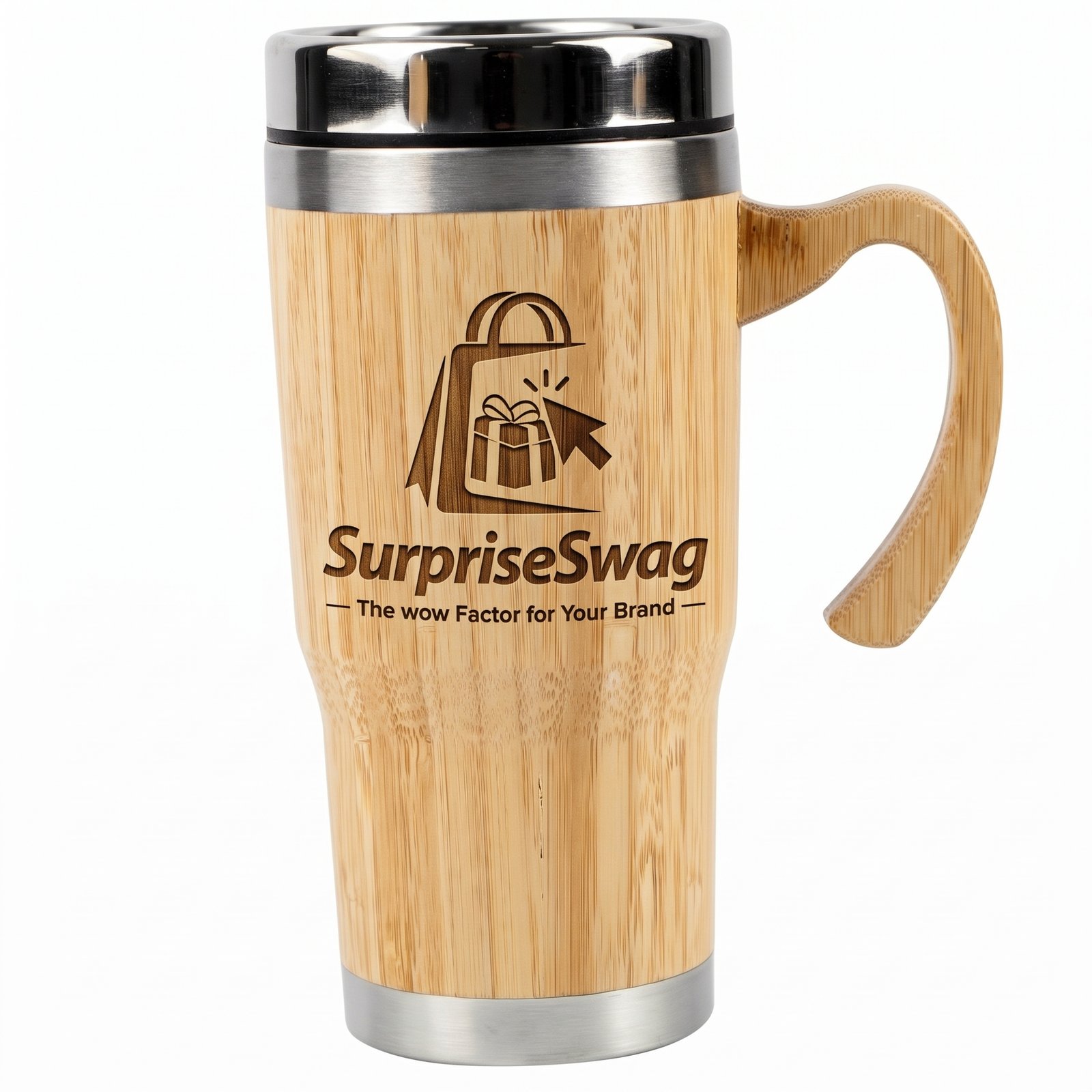 TUMBLER 1 Custom Logo 300ml Bamboo Double Wall Coffee Mug - Image 1
