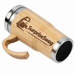 Custom Logo 300ml Bamboo Double Wall Coffee Mug - Image 2