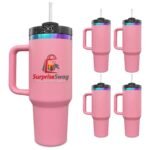 Steel/Plastic-Lined Tumbler 40 oz. With Handle - Image 4