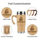 Custom Logo 300ml Bamboo Double Wall Coffee Mug - Image 3