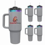 Steel/Plastic-Lined Tumbler 40 oz. With Handle - Image 5