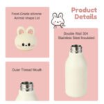 Custom Logo Bunny Water Bottle 420ml Promotional Kids Gift - Image 7