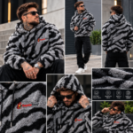 SLATEMANN Men's Hooded Fleece Sweatshirt Tiger Print - Image 4