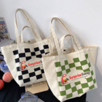 Eco-Friendly Canvas Cotton Tote Bag with Zipper Closure