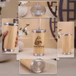 450ML Eco-Friendly Bamboo Tumbler with Stainless Steel - Image 2