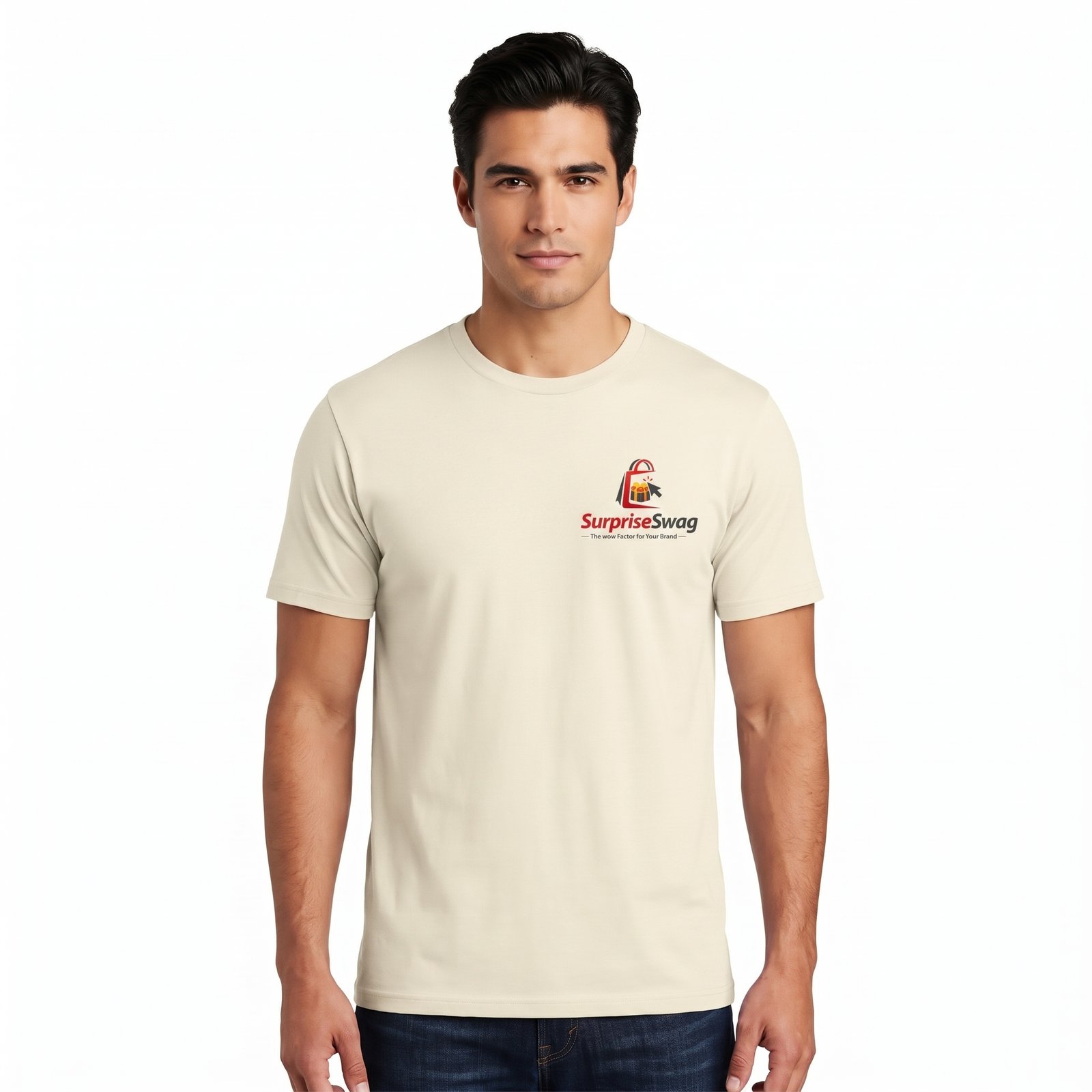 White Onyx Urban Canvas Modern Fit Cotton Crew Tee With Custom Logo - Image 1