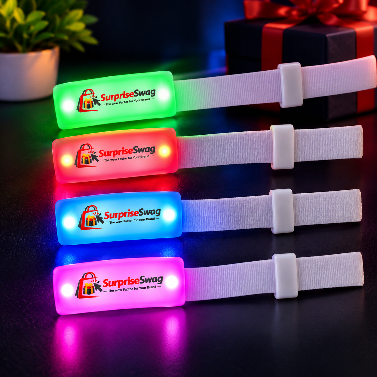 Wristband (3) Custom Logo LED Music Wristband Promotional Event Gift - Image 1