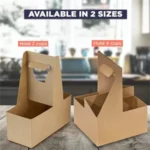 Kraft Paper 4-Cup Coffee & Beverage Carrier Tray - Image 5