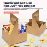Kraft Paper 4-Cup Coffee & Beverage Carrier Tray - Image 2