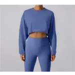 Women's Long-Sleeve Crop Top Yoga & Workout Set - Image 5