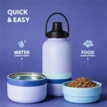 3-in-1 32oz Leakproof Pet Travel Water Bottle with Bowl - Image 3