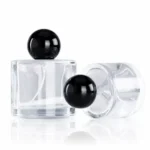 50ml Round Flat Glass Perfume Bottle with Metallic Cap
