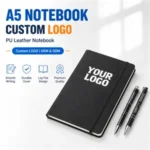 A5 PU Leather Business Notebook with Custom Logo & Pen - Image 2
