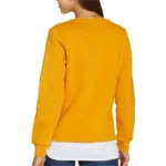 Women's Yellow Pearl-Beaded Crew Neck Knit Sweatshirt - Image 6