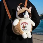 Realistic Cat Plush Backpack
