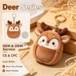 Plush Deer Pocket Pouch Keychain Pendant