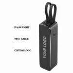 5000mAh Mini Power Bank with Built-In Cable & LED - Image 2
