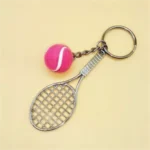 Tennis Ball & Racket Alloy Keychain Sports Gift - Image 2