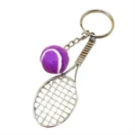 Tennis Ball & Racket Alloy Keychain Sports Gift
