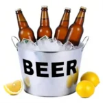Custom 6L Galvanized Metal Ice Bucket with Logo - Image 2