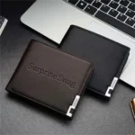 Men's Leather Pocket Wallet with Metal Edge